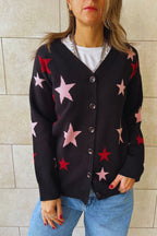 Black Star struck Knit Cardigan