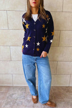 Navy Star struck Knit Cardigan