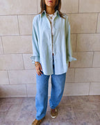 Mint Boyfriend Oxford Shirt