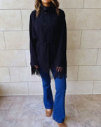 Black Drifter Fringe Cape
