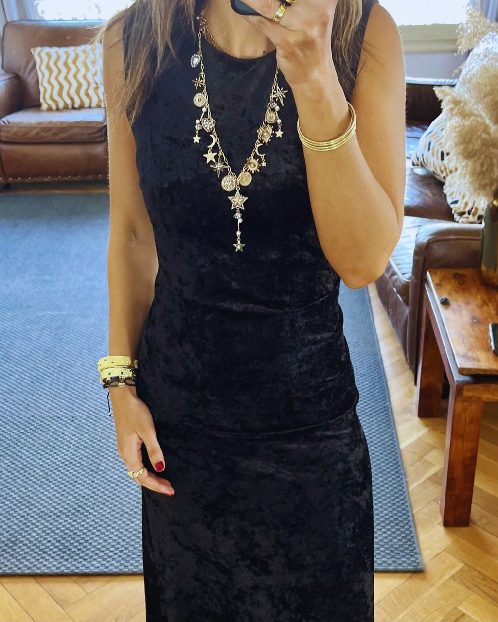 Black Soft Velvet Dress