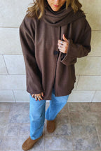 Mocha Fold Over Scarf Jacket