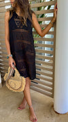Black Light Crochet Dress Coverup