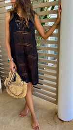 Black Light Crochet Dress Coverup