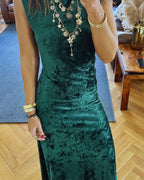 Green Soft Velvet Dress