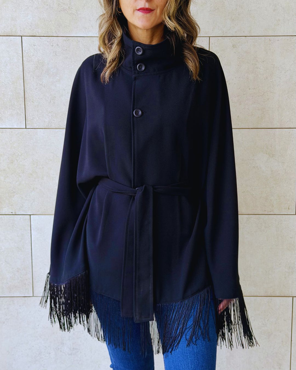 Black Drifter Fringe Cape