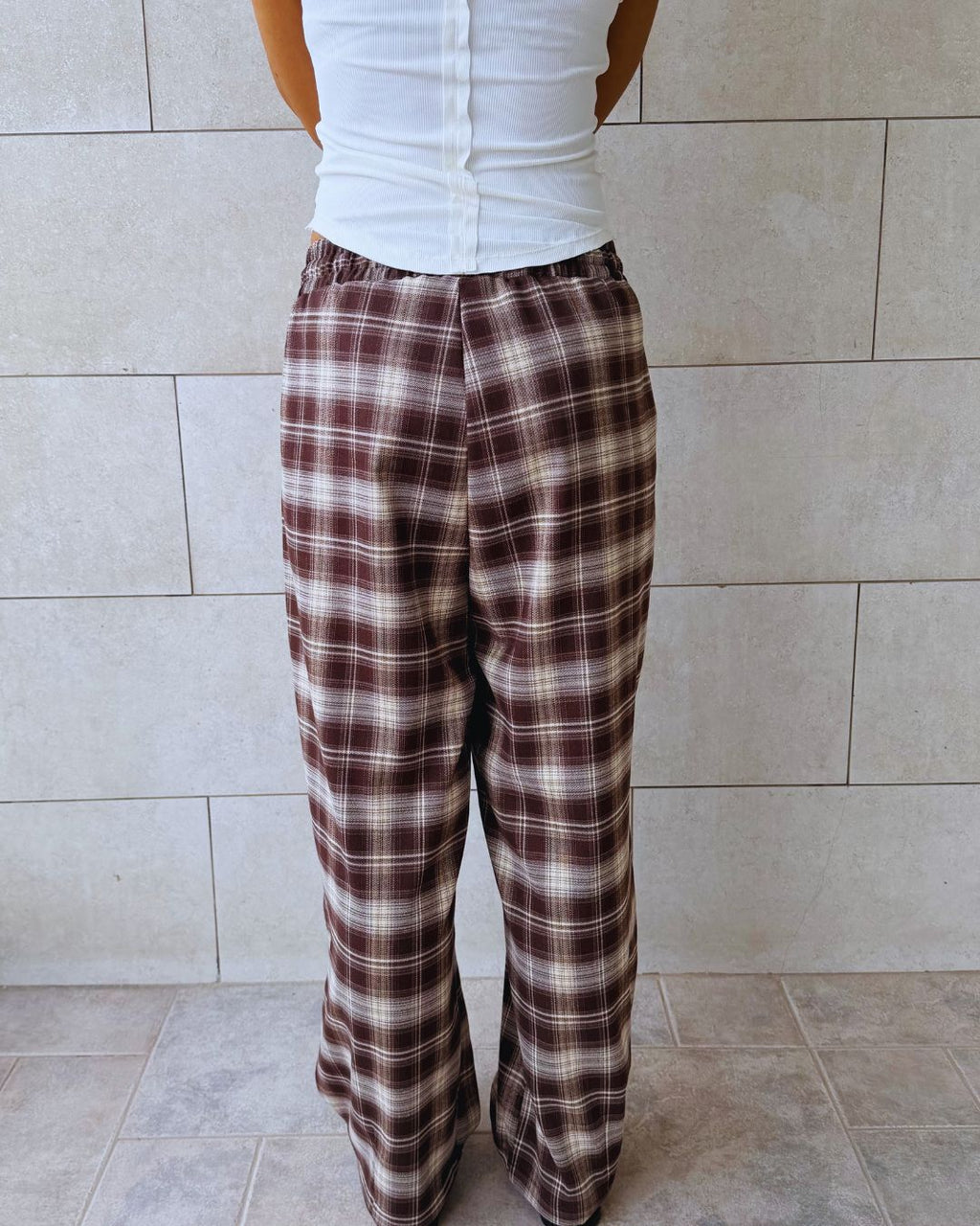 Brown Plaid Core Pants