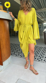 Mustard Waist Snatch Mini Dress