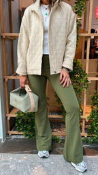 Olive Flare Leggings