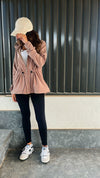 Beige Scuba Duster Jacket