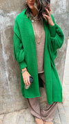 Green Heavy Shawl Knit Cardi