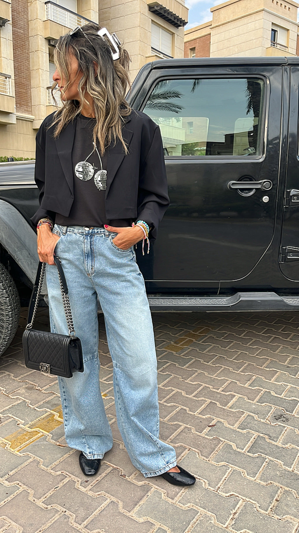 Black Loose Cropped Blazer