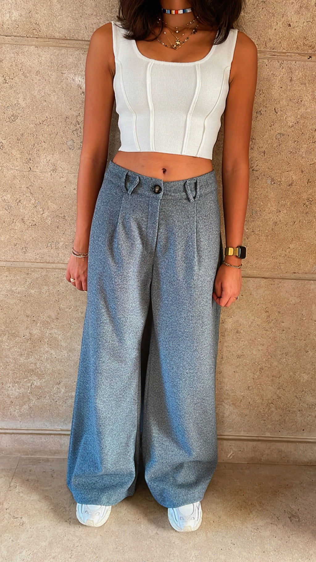 Grey Loose Classic Pants