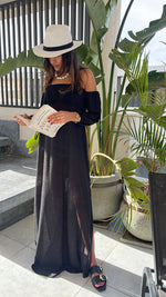 Black Glowing And Flowing Off Shoulder Coverup