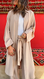 Beige Basic Linen Kimono