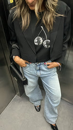 Black Loose Cropped Blazer