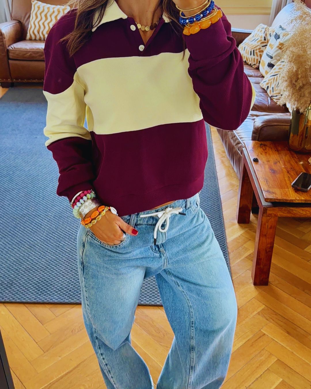 Plum Preppy Longsleeve Polo