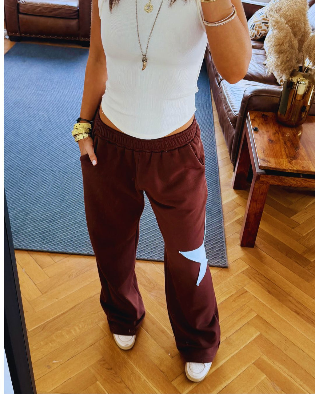 Brown Lone Star Straight Leg Sweatpants