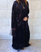 Black Velvet Fringe Kimono