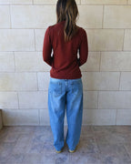 Brown Basic High Neck