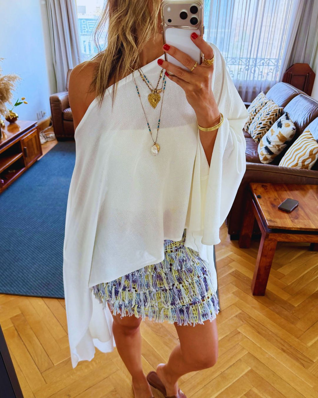 White Sundown Poncho