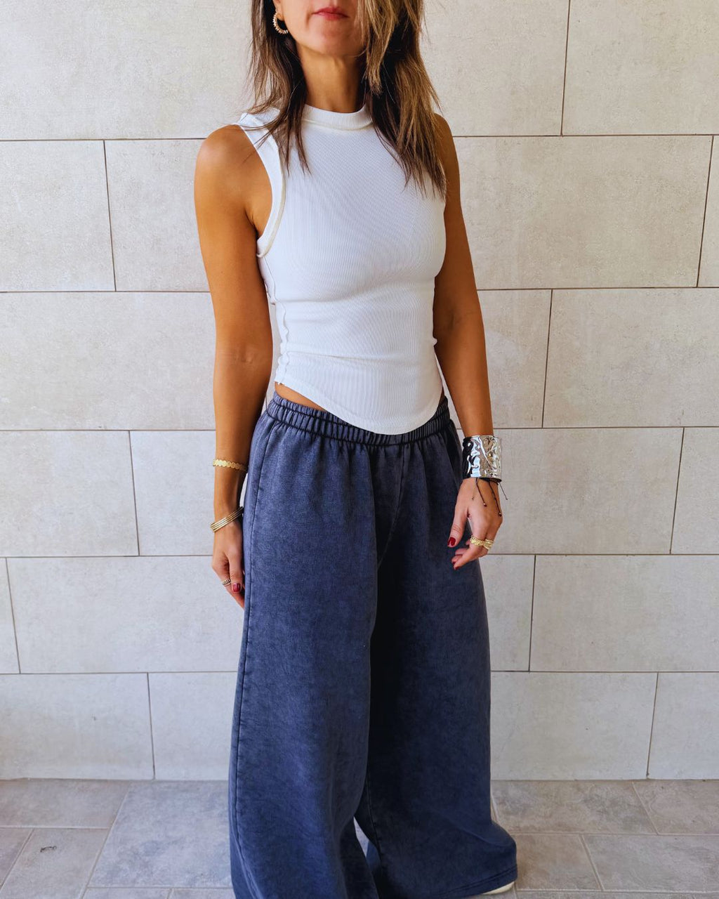 Grey Acid Wash Flare