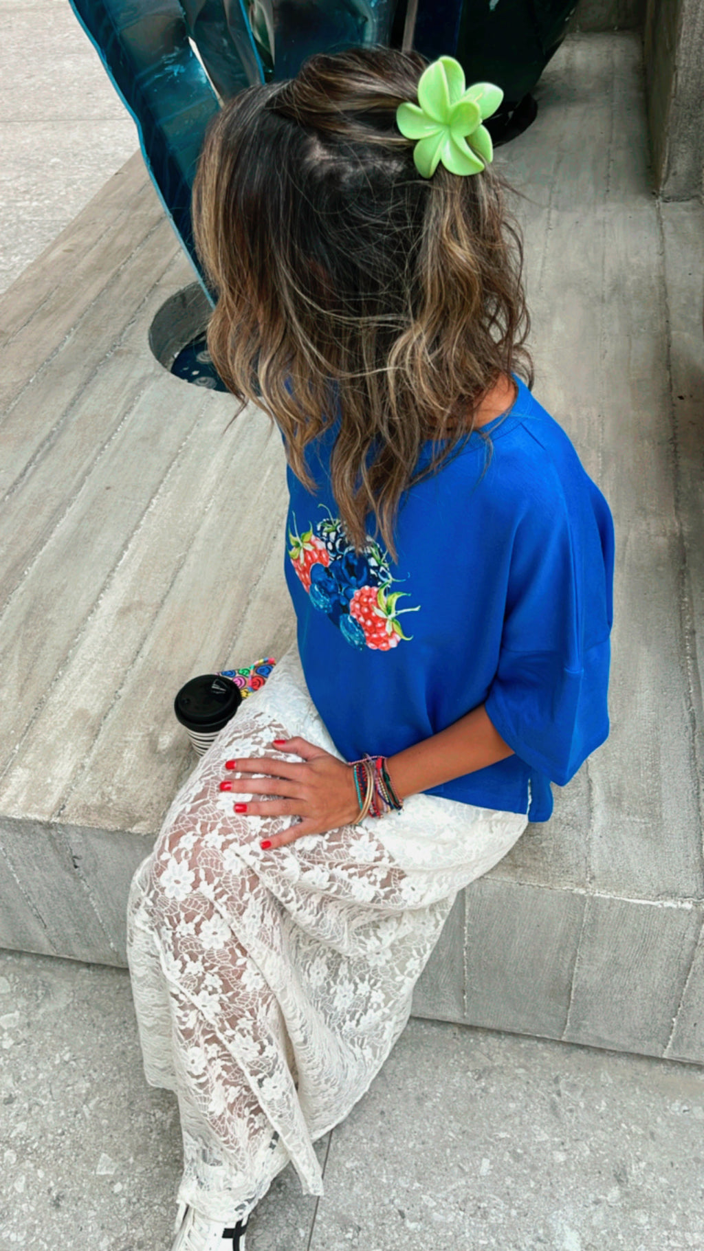 Berry Blue High Low Tee