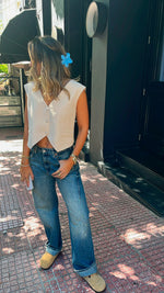 Beige Backless X Vest