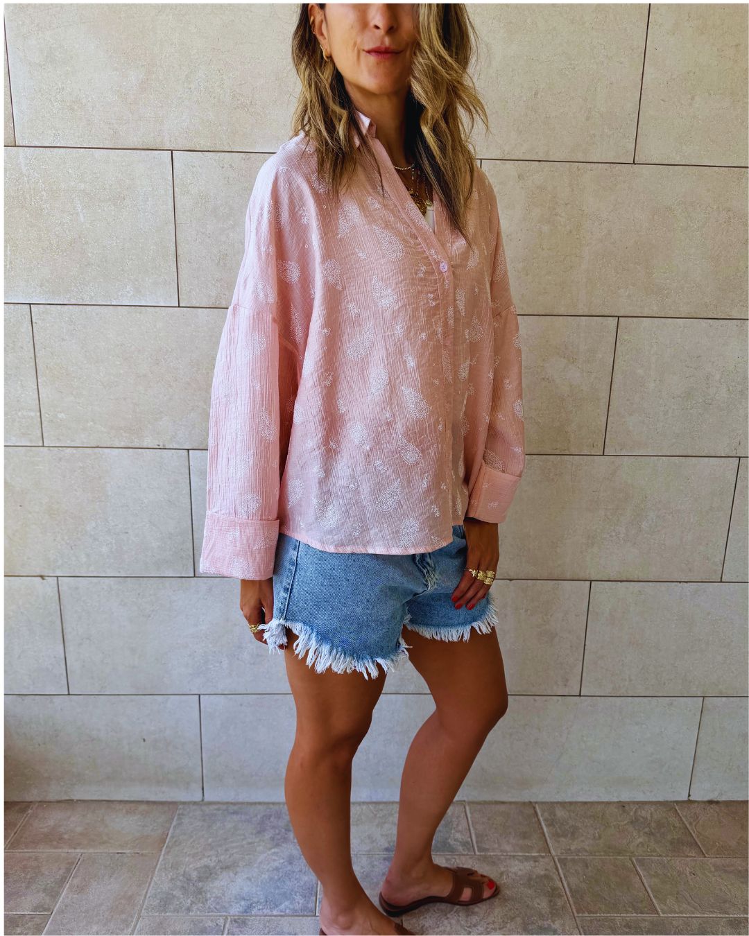 Baby Pink Paisley Whisper Shirt