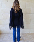 Black Drifter Fringe Cape