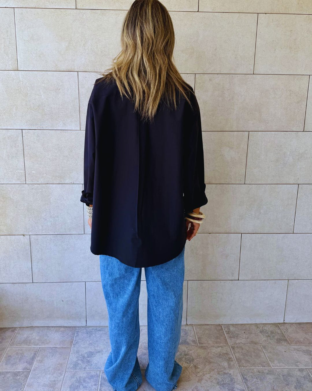 Black Oversized Poplin Shirt