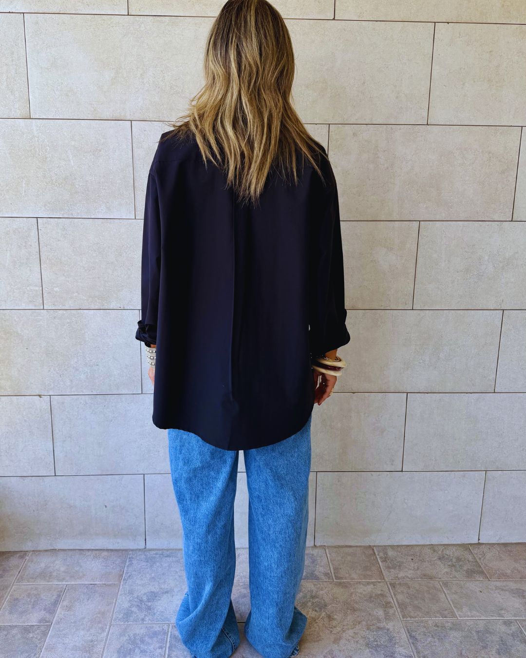 Black Oversized Poplin Shirt
