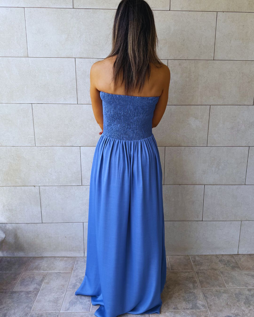 Paloma Light Blue Drop Waist Denim Dress