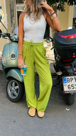 Lime Front Line Linen Pants