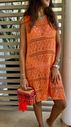 Orange Light Crochet Dress Coverup