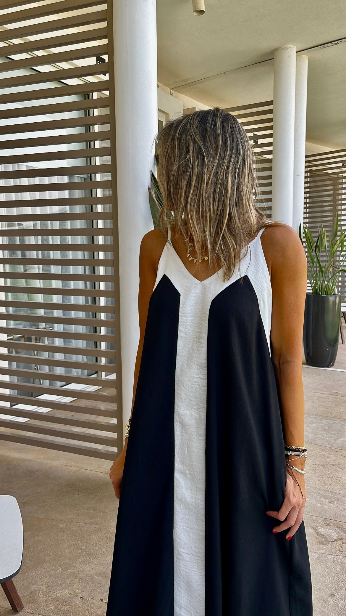 Black Monaco Middle Line Dress