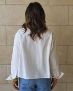 White Boyfriend Oxford Short Shirt
