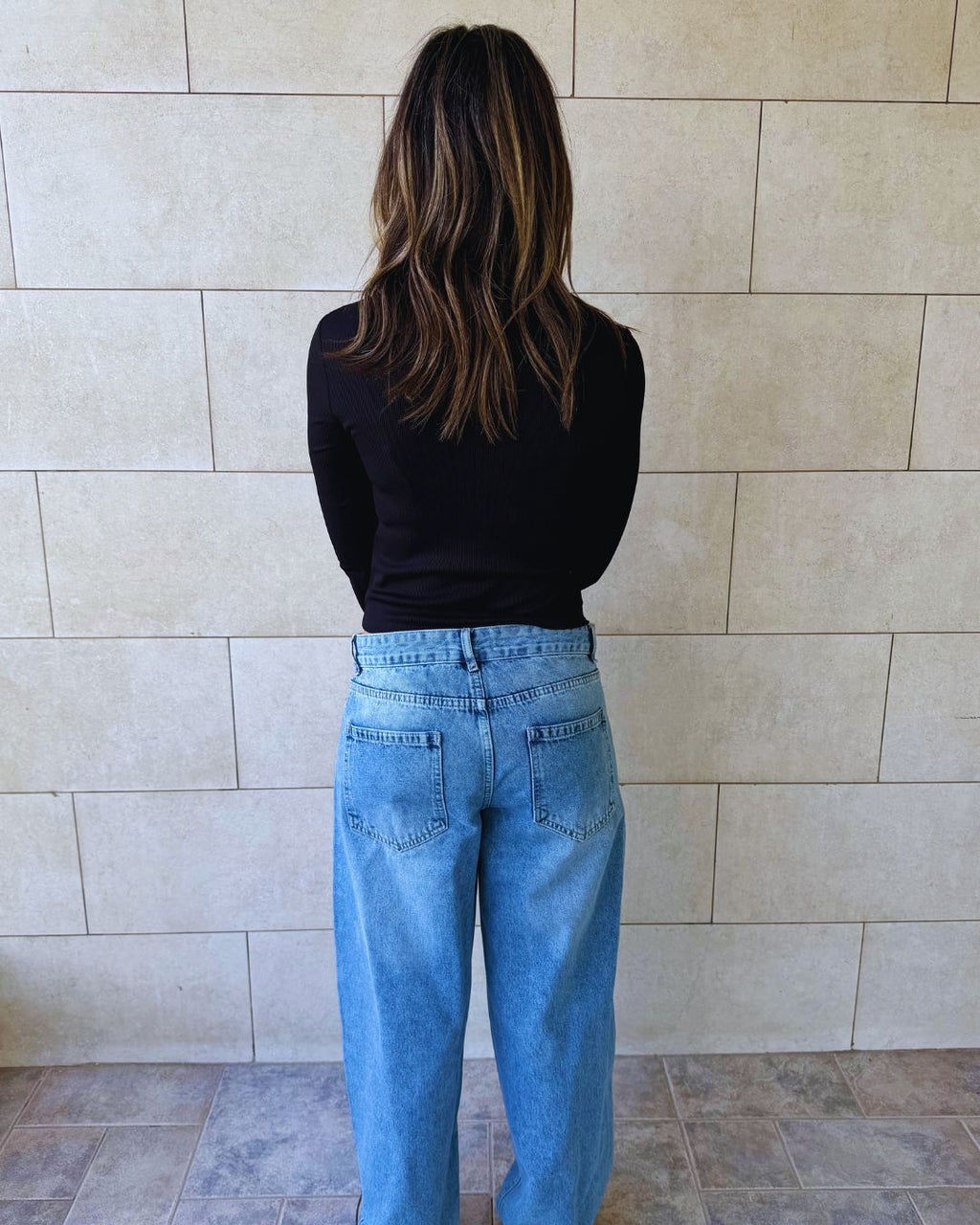 Black Buttons Up Ribbed Top