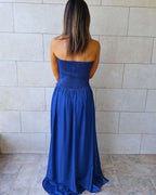 Paloma Dark Blue Drop Waist Denim Dress