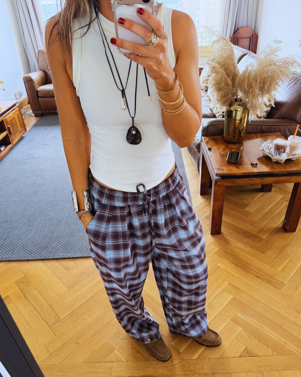 Baby Blue Plaid Core Pants