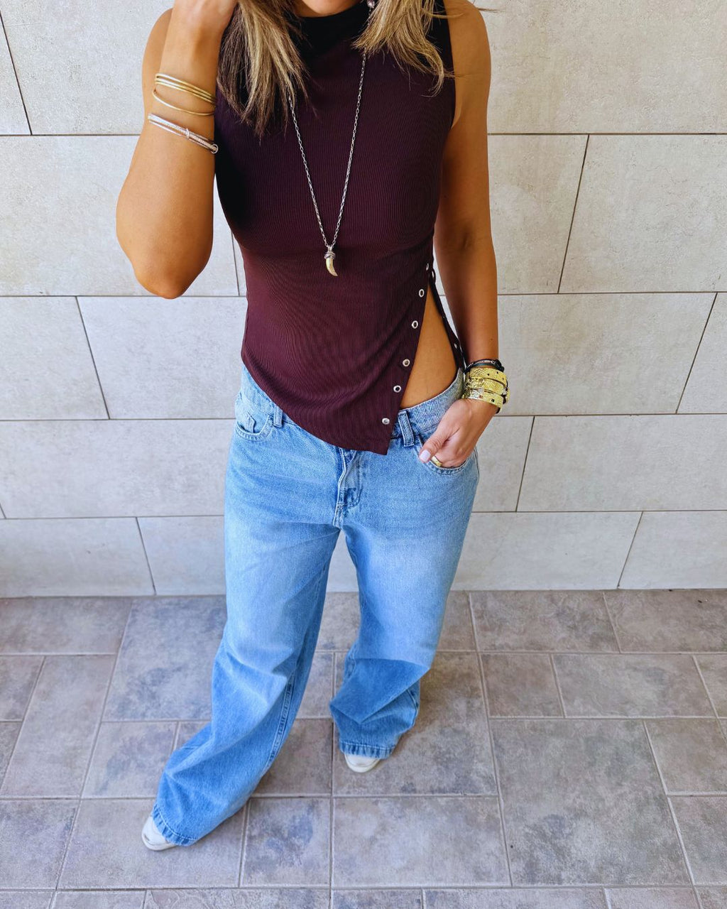 Brown 140 Soft Snap Top