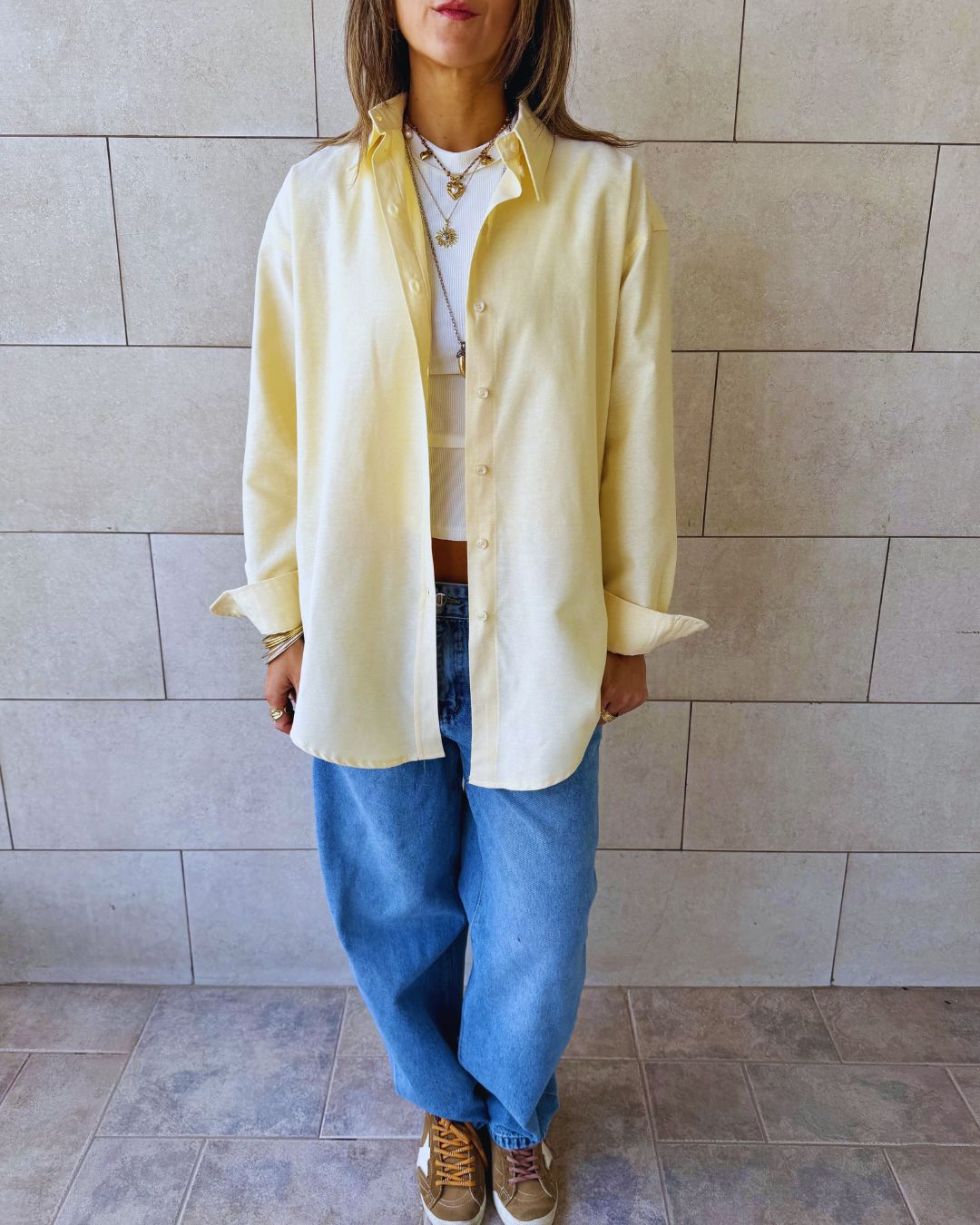 Butter Yellow Boyfriend Oxford Shirt