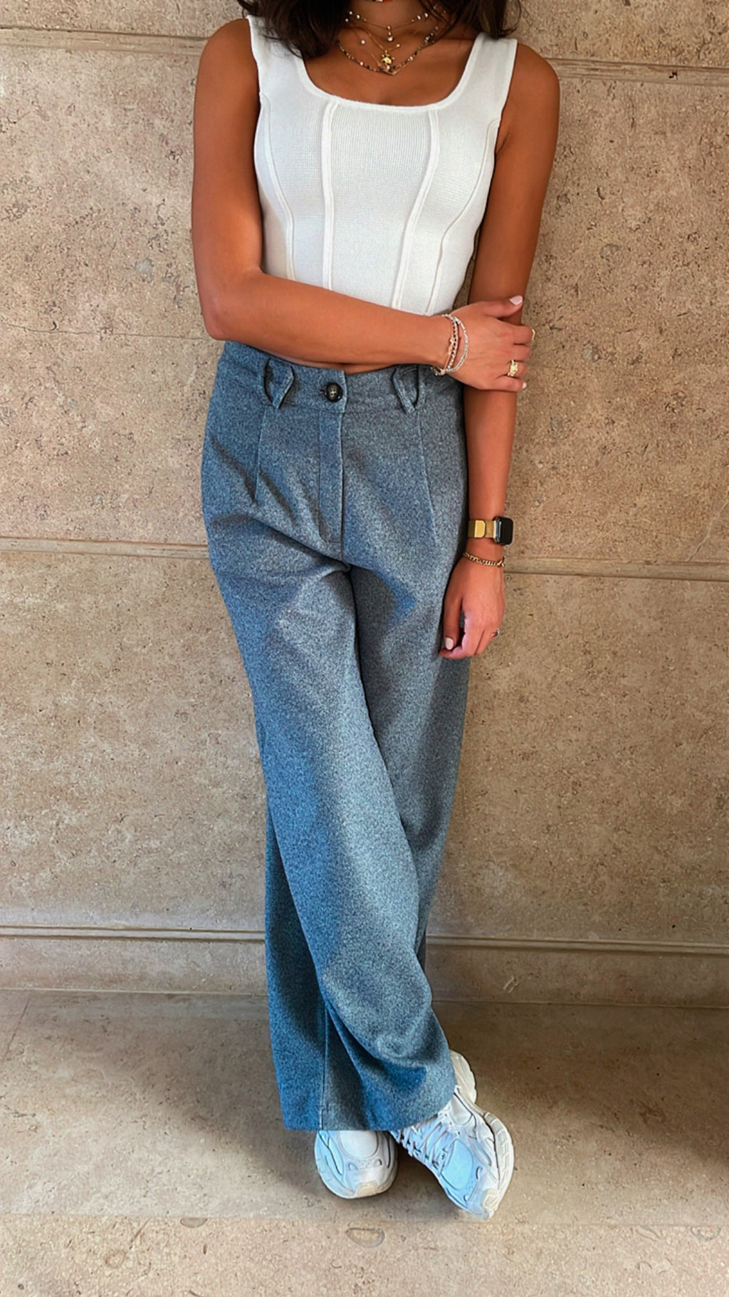 Grey Loose Classic Pants