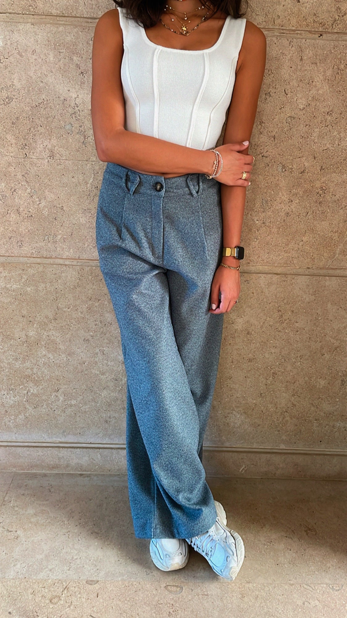 Grey Loose Classic Pants