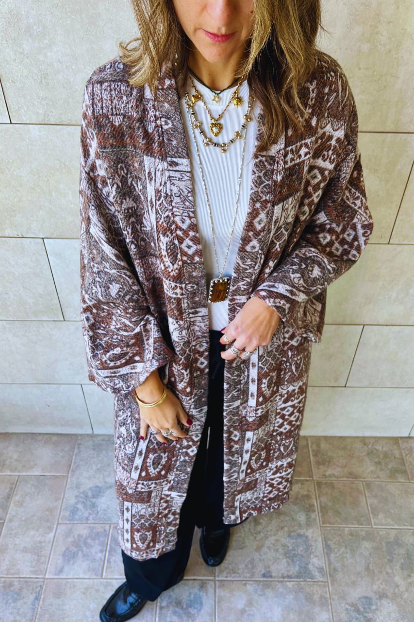 Cafe Moonlit Printed Cardigan