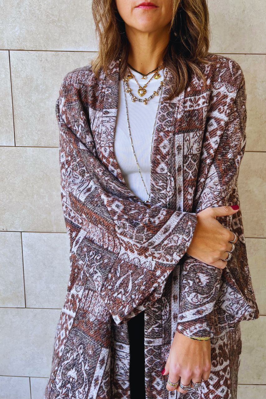 Cafe Moonlit Printed Cardigan