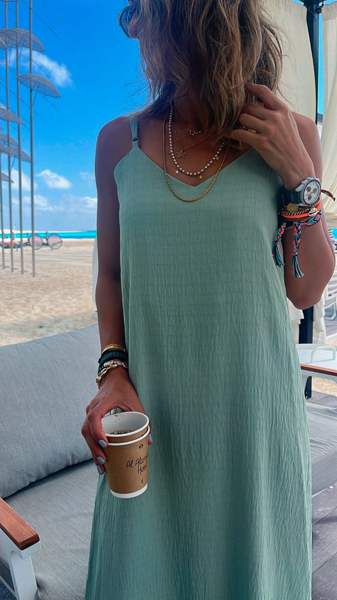 Mint Keep It Simple Side Slit Dress