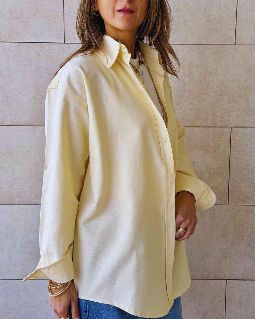 Butter Yellow Boyfriend Oxford Shirt