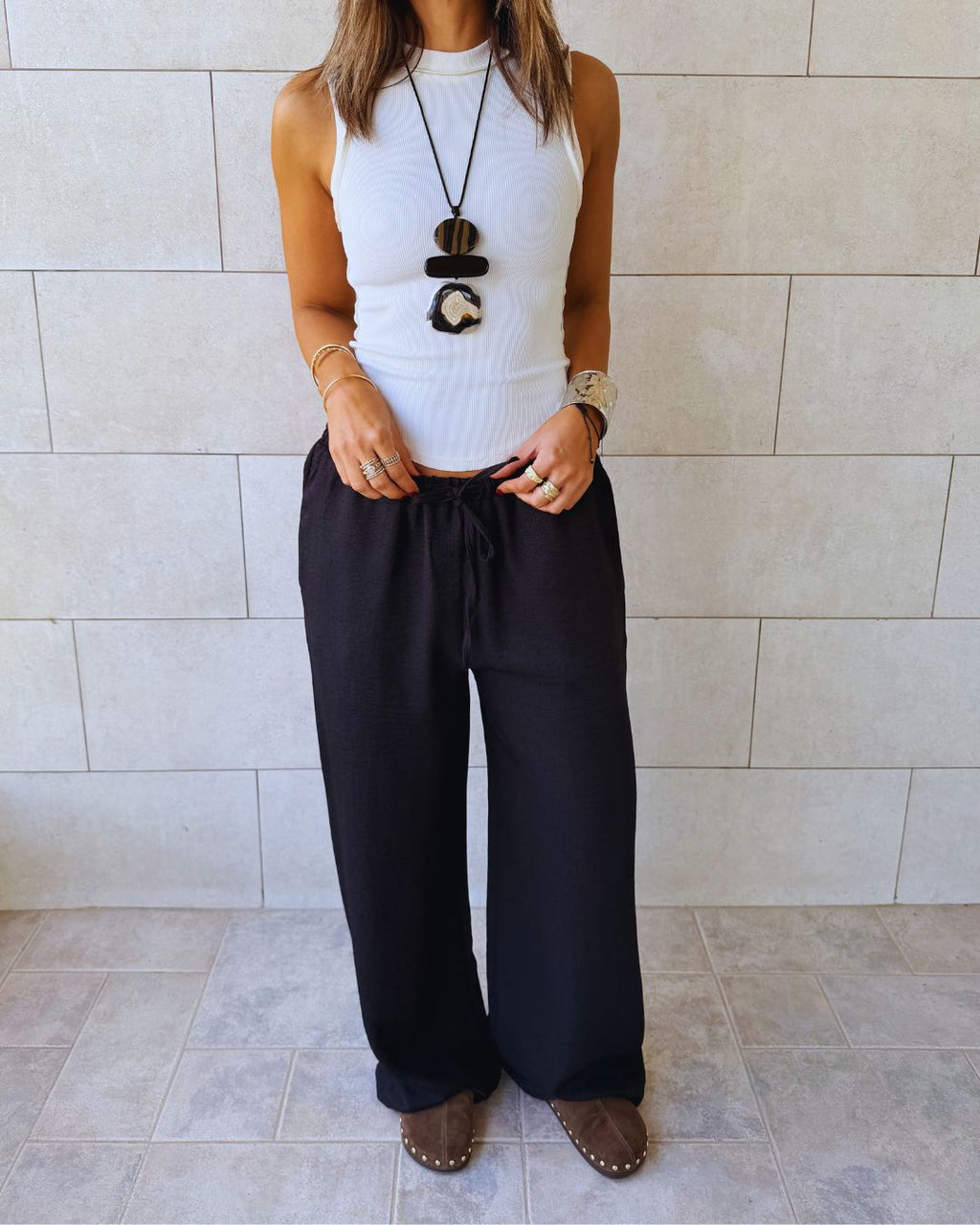 Black Slow Sunday Pants