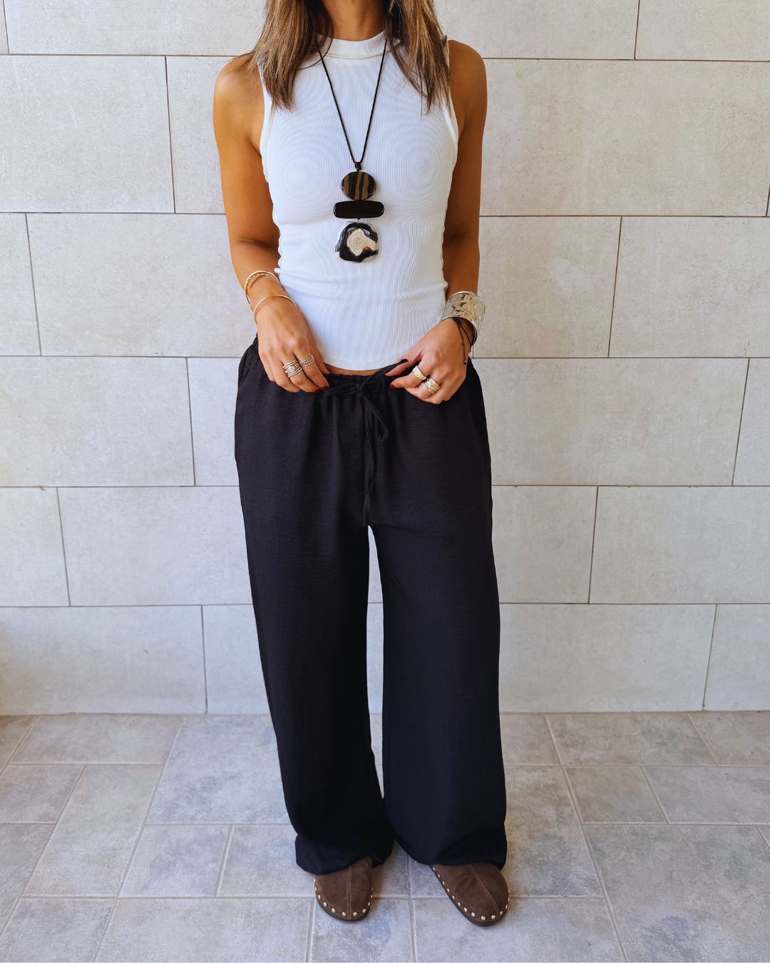 Black Slow Sunday Pants
